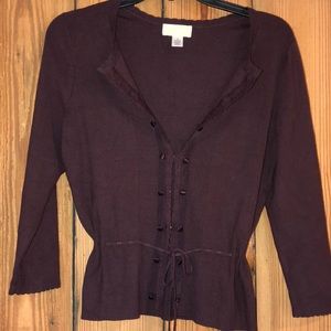 Ann Taylor dark Plum cardigan